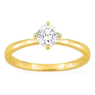 Anel solitário em ouro amarelo 18K com diamante criado 0,50 ct