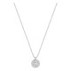 Colar em ouro branco 9K com pendente redondo de diamantes criados 0,30 ct em halo
