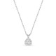 Collar de oro blanco 9K con colgante de diamantes creados 0,13 ct talla trillón en halo
