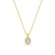 Collar de oro amarillo 9K con colgante ovalado de diamantes creados 0,11 ct en halo