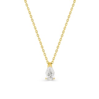 Collar de oro amarillo 18K con diamante creado talla pera 0,50 ct