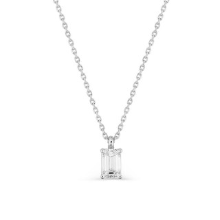 Collar de oro blanco 18K con diamante creado talla esmeralda 0,50 ct