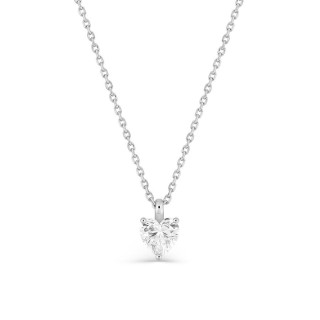 Collar de oro blanco 18K con diamante creado talla corazón 0,38 ct