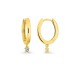 Pendientes de aro de oro amarillo 9K de 11 mm con diamantes creados colgantes 0,11 ct