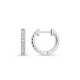Brincos de argola em ouro branco 18K de 14 mm com diamantes criados 0,42 ct