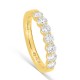 Meia aliança em ouro amarelo 18K com diamantes criados 1,00 ct