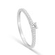Anel solitário acompanhado em ouro branco 9K com diamantes criados 0,22 ct