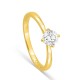 Anillo solitario de oro amarillo 18K con diamante creado 0,50 ct