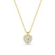 Colar em ouro amarelo 9K com pendente de coração e diamantes criados 0,29 ct