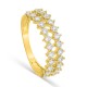 Anillo en oro amarillo de 9K con diamantes sintéticos de 0,80 ct