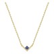 Collar chapado en oro con circonitas azul y blancas de diseño en V