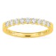 Meia aliança em ouro amarelo 18K com 9 diamantes criados 0,35 ct