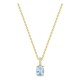 Colar banhado a ouro com pendente de zircónia oval azul-céu 8x6 mm