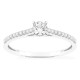 Anillo solitario acompañado de oro blanco 9K con diamantes creados 0,32 ct