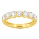 Meia aliança em ouro amarelo 18K com 7 diamantes criados 1,50 ct