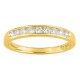 Media alianza de oro amarillo 18K con 9 diamantes creados 0,35 ct en engaste carril