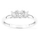 Anel trilogia em ouro branco 9K com diamantes criados 0,35 ct