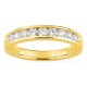 Media alianza de oro amarillo 18K con 9 diamantes creados 0,50 ct en engaste carril