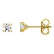 Pendientes de botón de oro amarillo 18K con diamante 0,16 ct