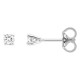 Brincos de pressão em ouro branco 18K com diamante 0,16 ct