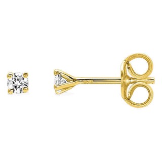 Brincos de pressão em ouro amarelo 18K com diamante GH-P 0,060 ct