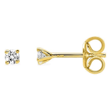 Brincos de pressão em ouro amarelo 18K com diamante GH-P 0,060 ct