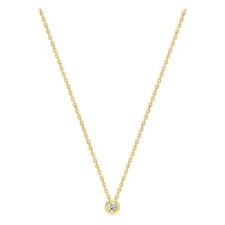 Colar em ouro amarelo 18K com diamante 0,04 ct em cravação fechada