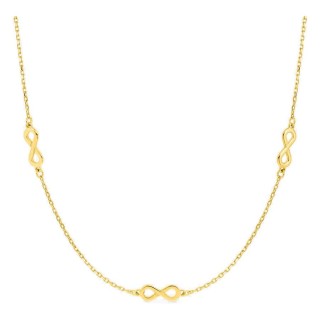 Colar em ouro amarelo 18K com motivos infinito