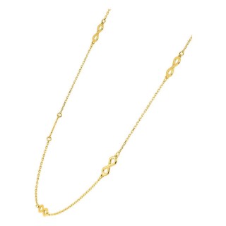 Colar em ouro amarelo 18K com motivos infinito