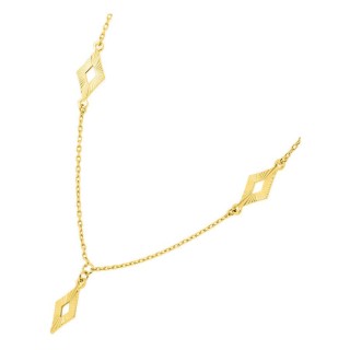 Colar em ouro amarelo 18K com motivos de losango