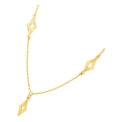 Collar de oro amarillo 18K con motivos de rombo