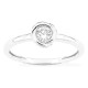Anillo solitario de oro blanco 9K con diamante creado 0,25 ct en engaste fantasía