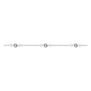 Pulseira em prata de lei 925 ródiada com zircónias azul-céu em cravação fechada