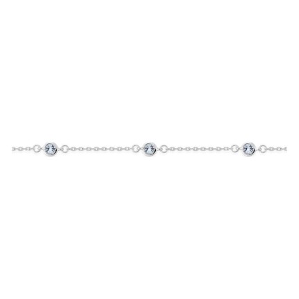 Pulsera de plata de ley 925 rodiada con circonitas azul cielo en engaste cerrado