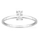 Anillo solitario de oro blanco 9K con diamante creado ovalado 0,20 ct