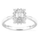 Anillo de oro blanco 18K con diamantes creados 0,91 ct y centro talla esmeralda 0,70 ct
