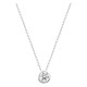 Collar solitario de plata de ley 925 rodiada con circonita de 6 mm en engaste cerrado