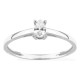 Anel solitário em ouro branco 9K com diamante criado de lapidação pera 0,19 ct