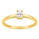 Anillo solitario de oro amarillo 9K con diamante creado de talla pera 0,19 ct