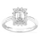 Anillo de oro blanco 18K con diamantes creados 1,31 ct y centro talla esmeralda 1,00 ct