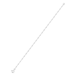 Cadena de bolas de 2 mm de plata de ley 925 rodiada