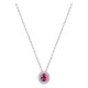 Collar de plata de ley 925 rodiada con circonita roja