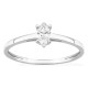 Anel solitário em ouro branco 9K com diamante criado de lapidação marquise 0,22 ct