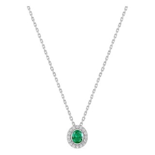 Collar de plata de ley 925 rodiada con circonita verde