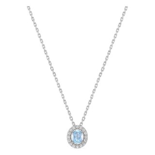 Colar em prata de lei 925 ródiada com zircónia azul