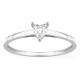 Anillo solitario de oro blanco 9K con diamante creado talla corazón 0,19 ct
