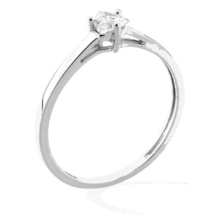 Anillo solitario de oro blanco 9K con diamante creado talla trillón 0,20 ct