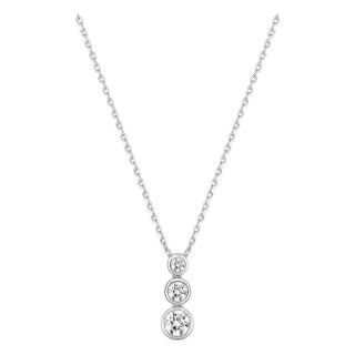 Collar de plata de ley 925 rodiada con circonitas de distintos tamaños