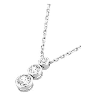 Collar de plata de ley 925 rodiada con circonitas de distintos tamaños