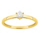 Anillo solitario de oro amarillo 9K con diamante creado talla trillón 0,20 ct